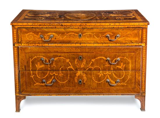 Appraisal: Sale Lot An Italian Marquetry Commode th century having a