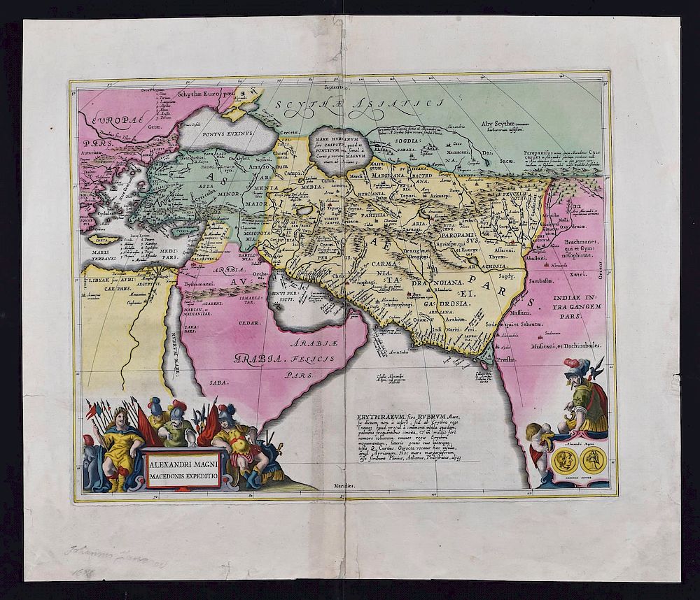 Appraisal: Jansson Map of Alexander the Great's Macedonia Expedition Jan Jansson