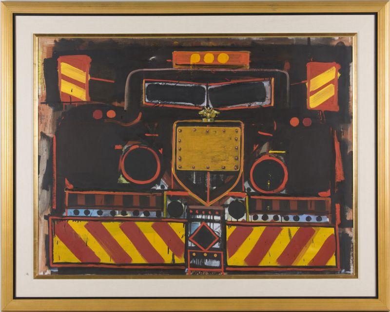 Appraisal: Maurice Brown Am th c Night Truck oil on linen