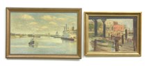 Appraisal: M C Runyan American th Century Pair of boat paintings