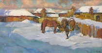 Appraisal: Mark Kremer Russian born Winter Horses Oil on board initialed