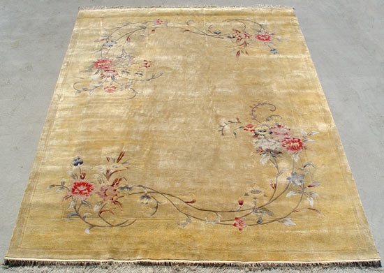 Appraisal: FINE CHINESE SILK CARPET Approx ' '' x ' ''