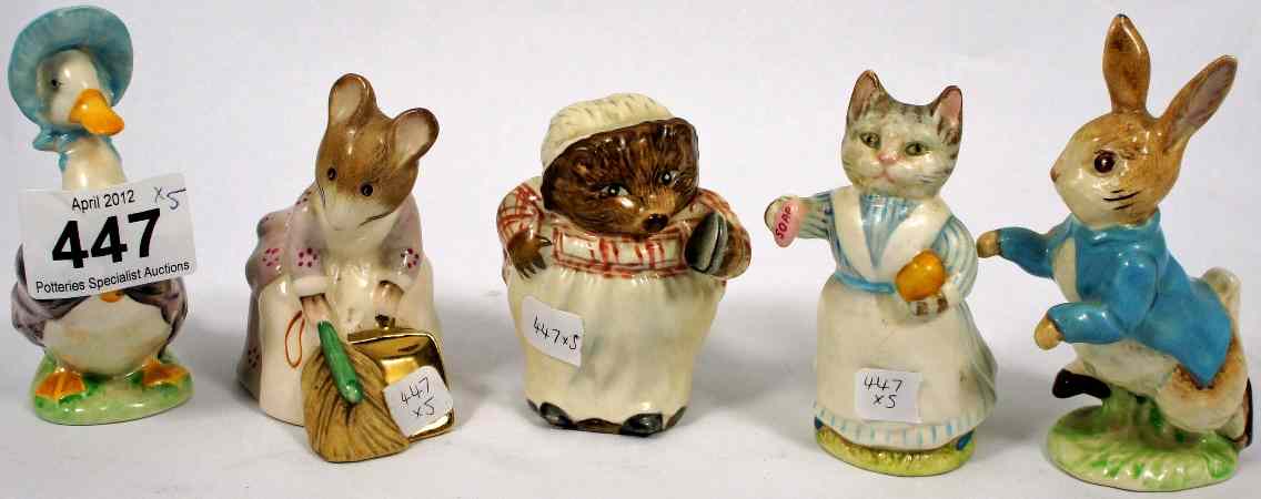 Appraisal: Beswick Beatrix Potter Figures Jemima Puddle Duck Mrs Tiggy Winkle