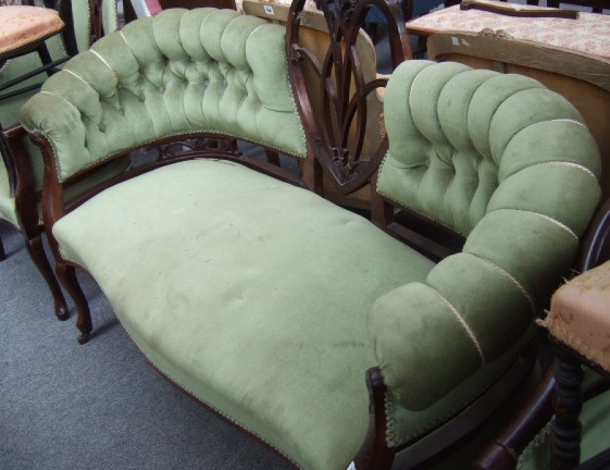 Appraisal: A late th century three piece salon suite the sofa