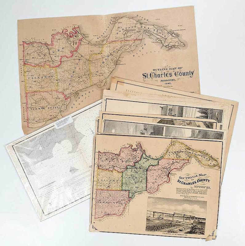 Appraisal: Group of Assorted Missouri Ephemera Items includes Sectional Map of