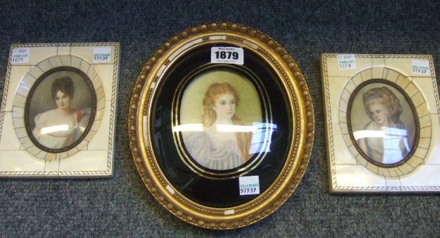 Appraisal: A group of three portrait miniatures including one of Mabel