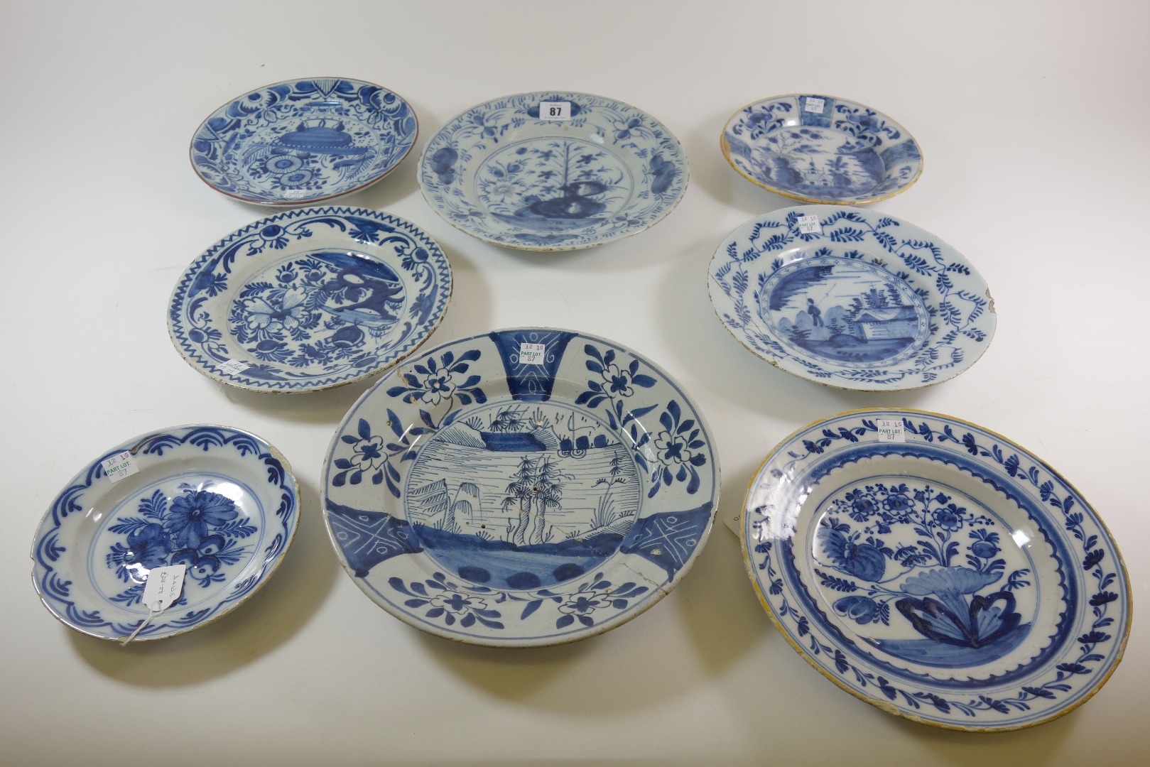 Appraisal: A Dutch Delft blue and white plate circa painted with