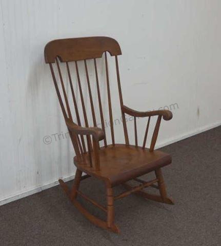 Appraisal: Vintage 's- 's hard rock maple Rocking Chair by Tell