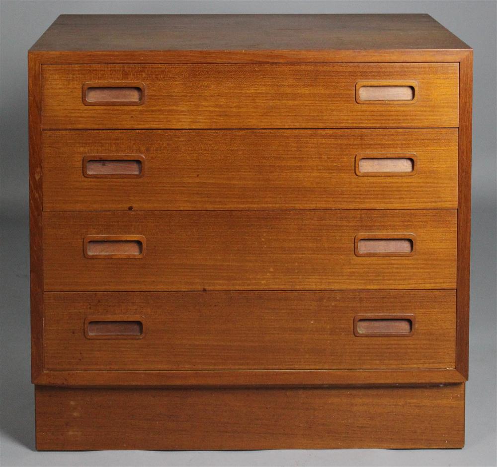 Appraisal: POUL HUNDEVAD DANISH MODERN TEAK COMMODE marked on back HU