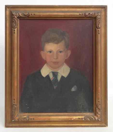 Appraisal: Painting portrait of a boy signed and dated ''Elanor Stuart