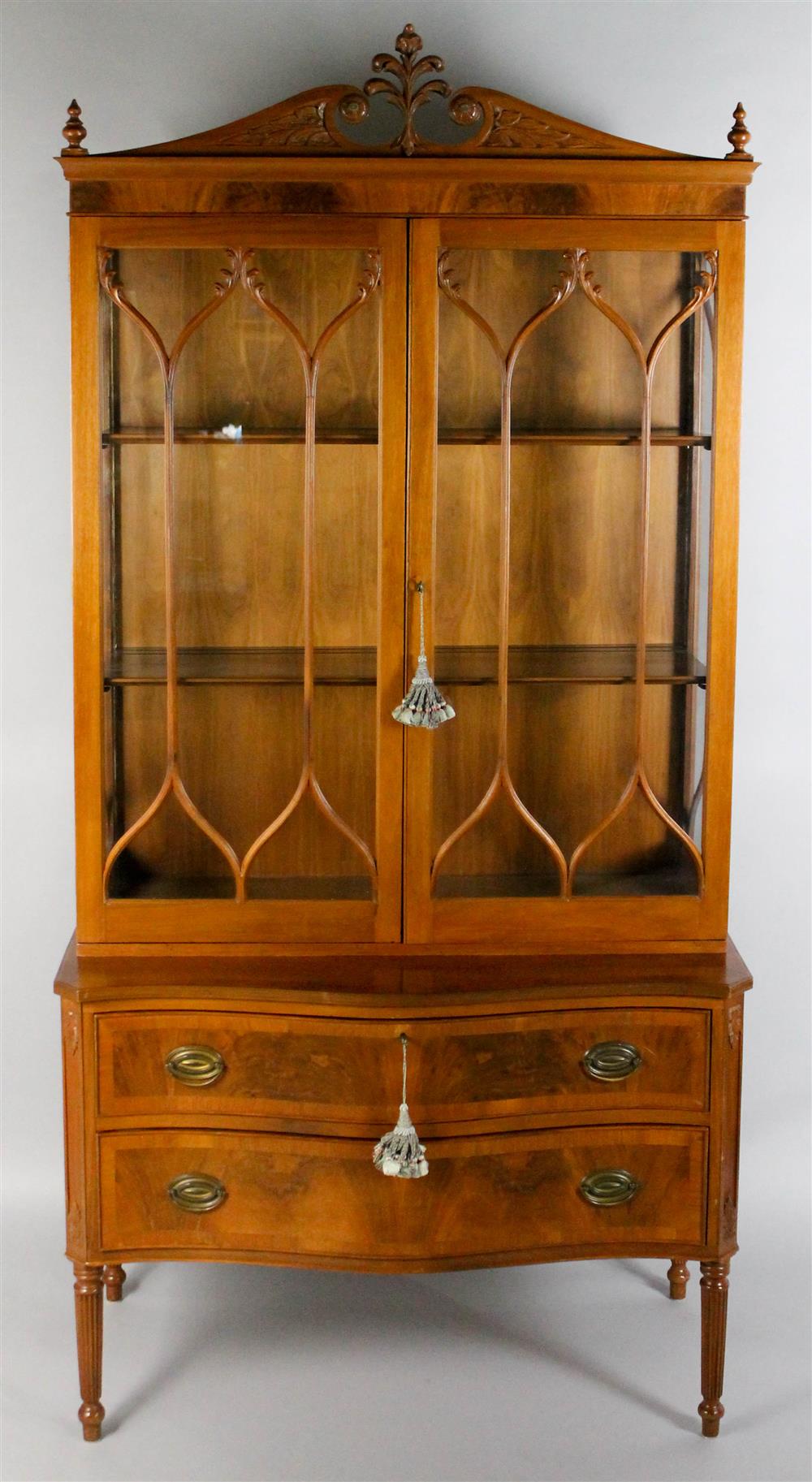 Appraisal: ERNEST SLOUGH PENNSYLVANIA CABINET MAKER FEDERAL STYLE CHERRY BREAKFRONT having