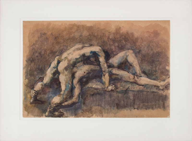 Appraisal: PAVEL TCHELITCHEV - WRESTLERS Watercolor and gouache on paper unsigned