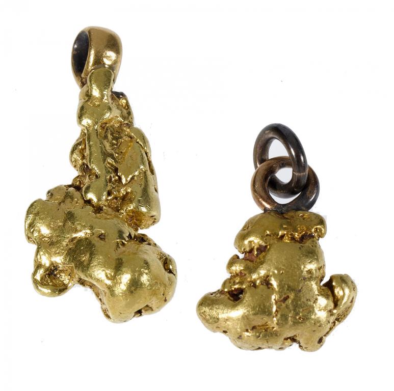 Appraisal: TWO GOLD NUGGET PENDANTS grams gross