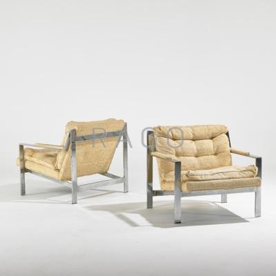 Appraisal: MILO BAUGHMAN THAYER COGGIN Pair of Z-Bar chairs High Point