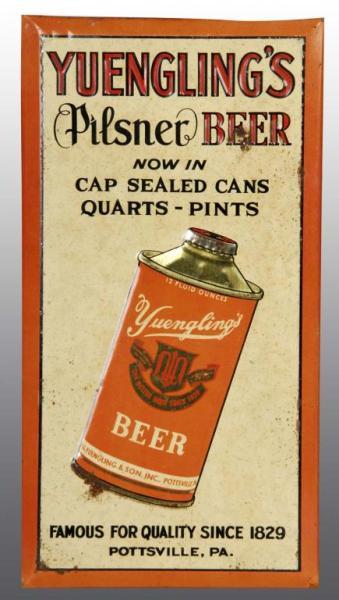 Appraisal: Embossed Tin over Cardboard Yuengling Sign Description s to s