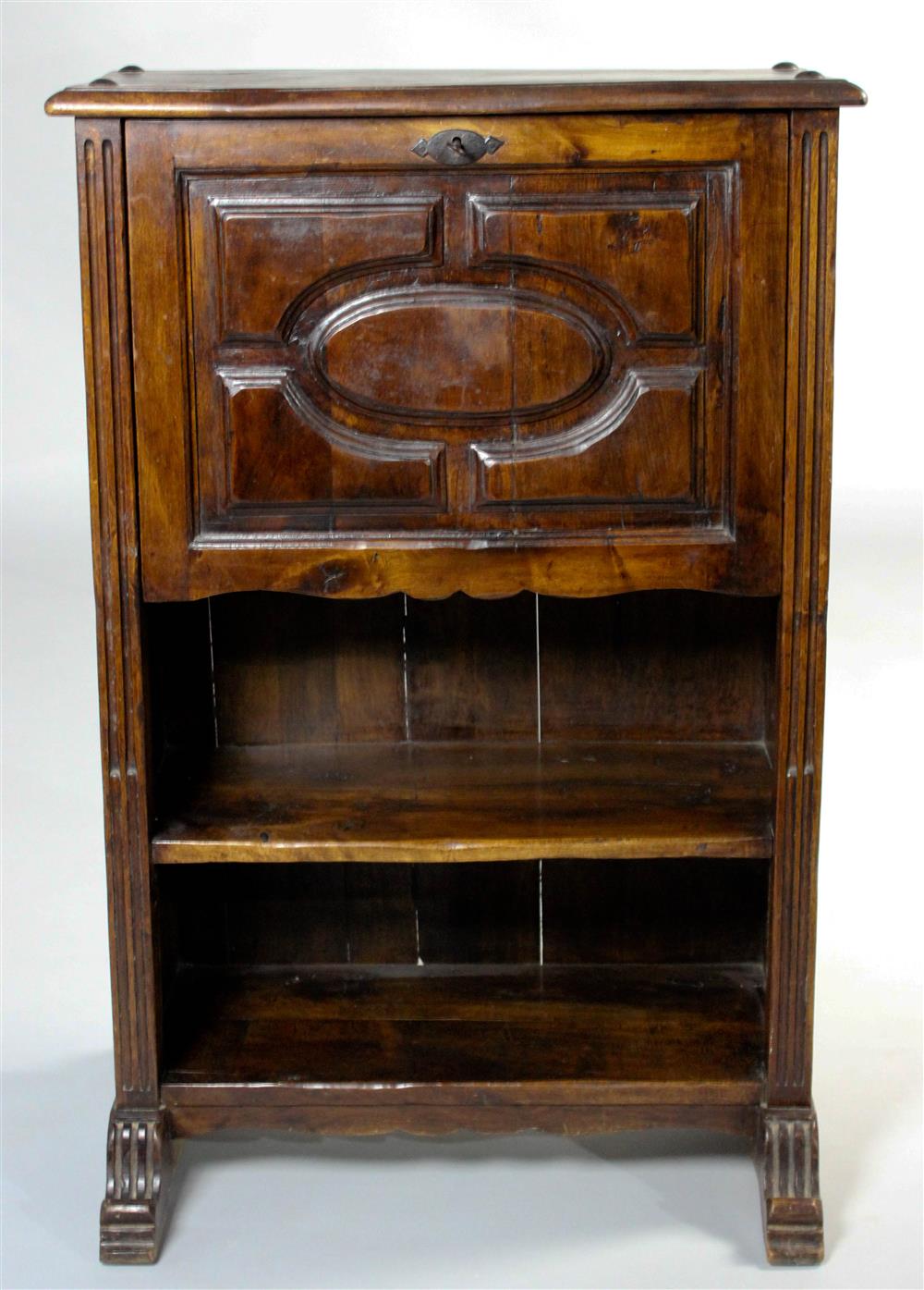 Appraisal: BAROQUE WALNUT MINIATURE FALL FRONT SECRETAIRE composed of th Century