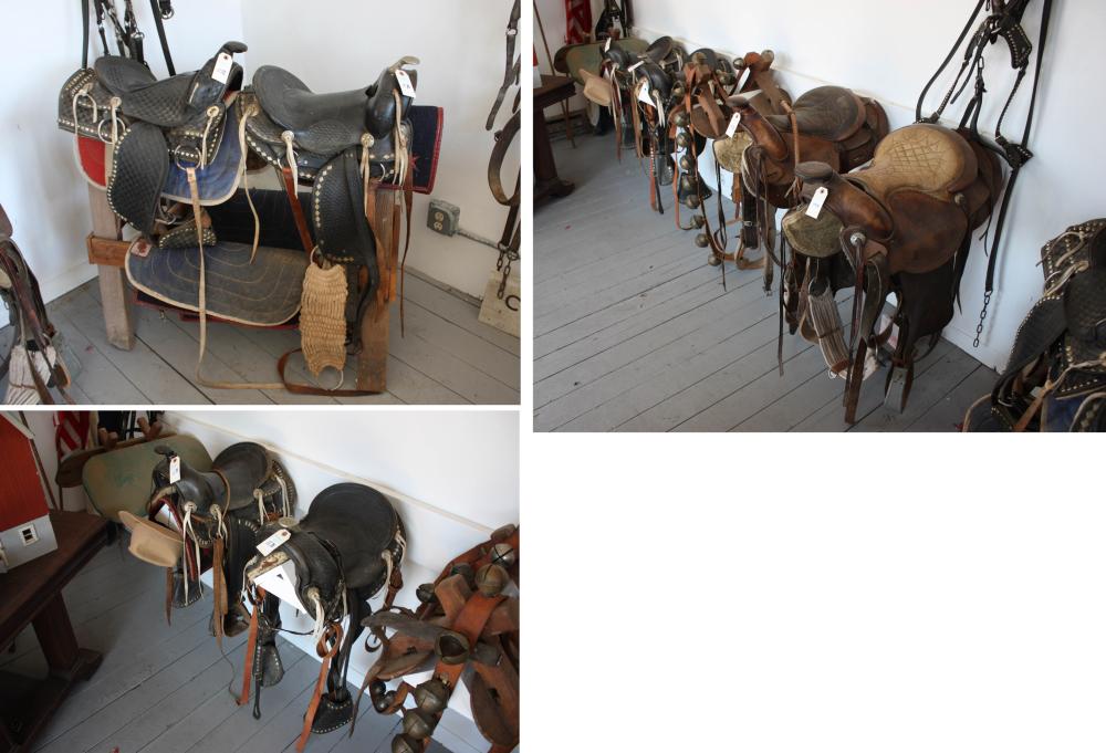 Appraisal: SIX WESTERN LEATHER HORSE SADDLES four child and two adult