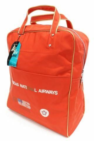 Appraisal: Overseas National Airways red nylon souvenir flight bag c front