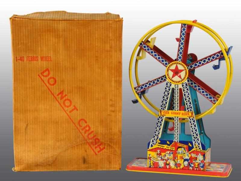 Appraisal: Tin Chein Giant Ride Ferris Wheel Wind-Up Toy Description American