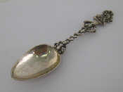 Appraisal: A Dutch Friesland silver christening spoon with traces of gilding