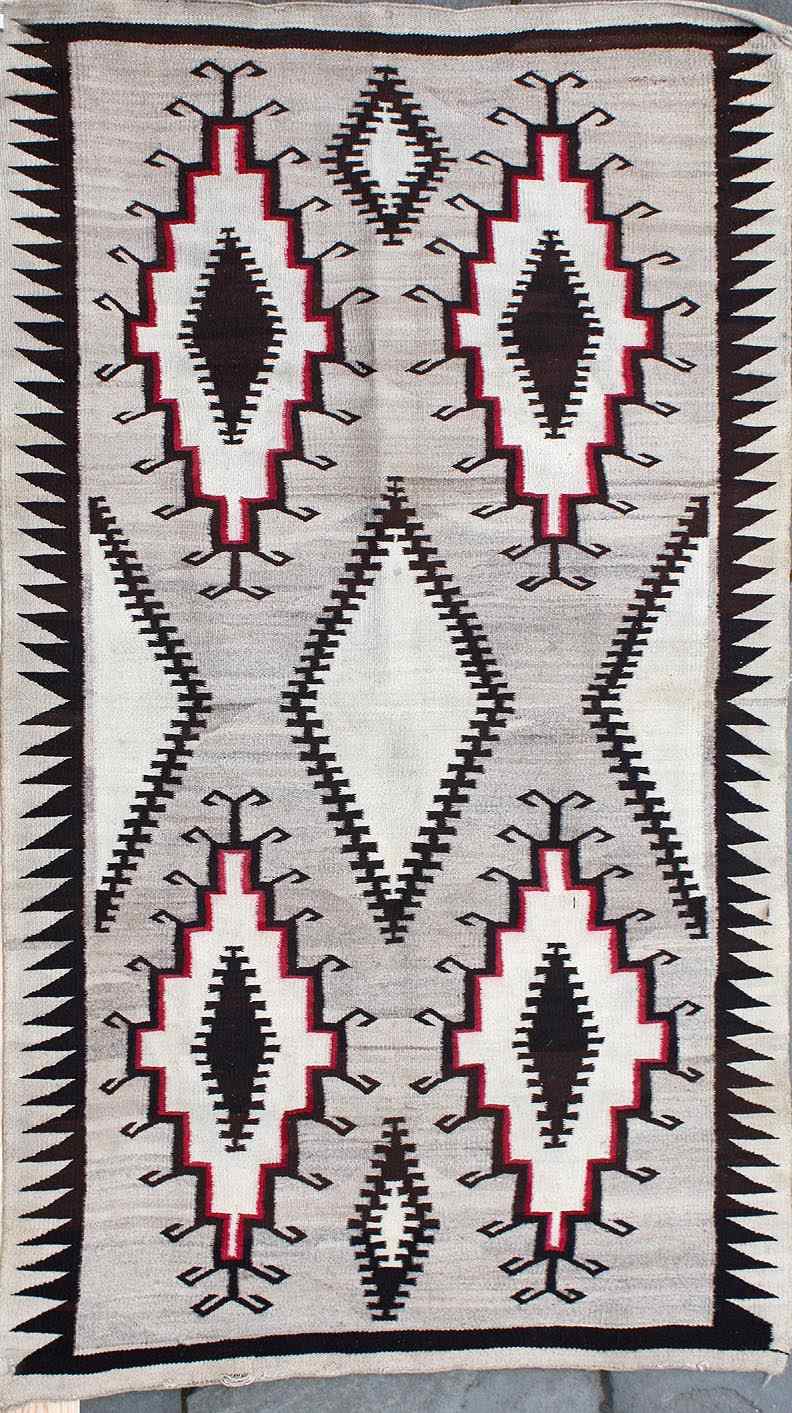 Appraisal: NATIVE AMERICAN RUG ' x ' '' Central diamond-form medallion