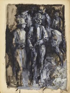 Appraisal: Harry Brown Baker - Five Works Gallop Entrance gouache on