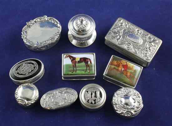 Appraisal: A late Victorian repousse silver circular pill box Adie Lovekin