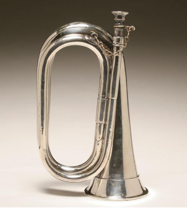 Appraisal: British military sterling regimental bugle The Lincolnshire Regiment Hong Kong