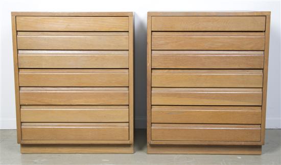 Appraisal: A Pair of Two Chests of Drawers Height x width