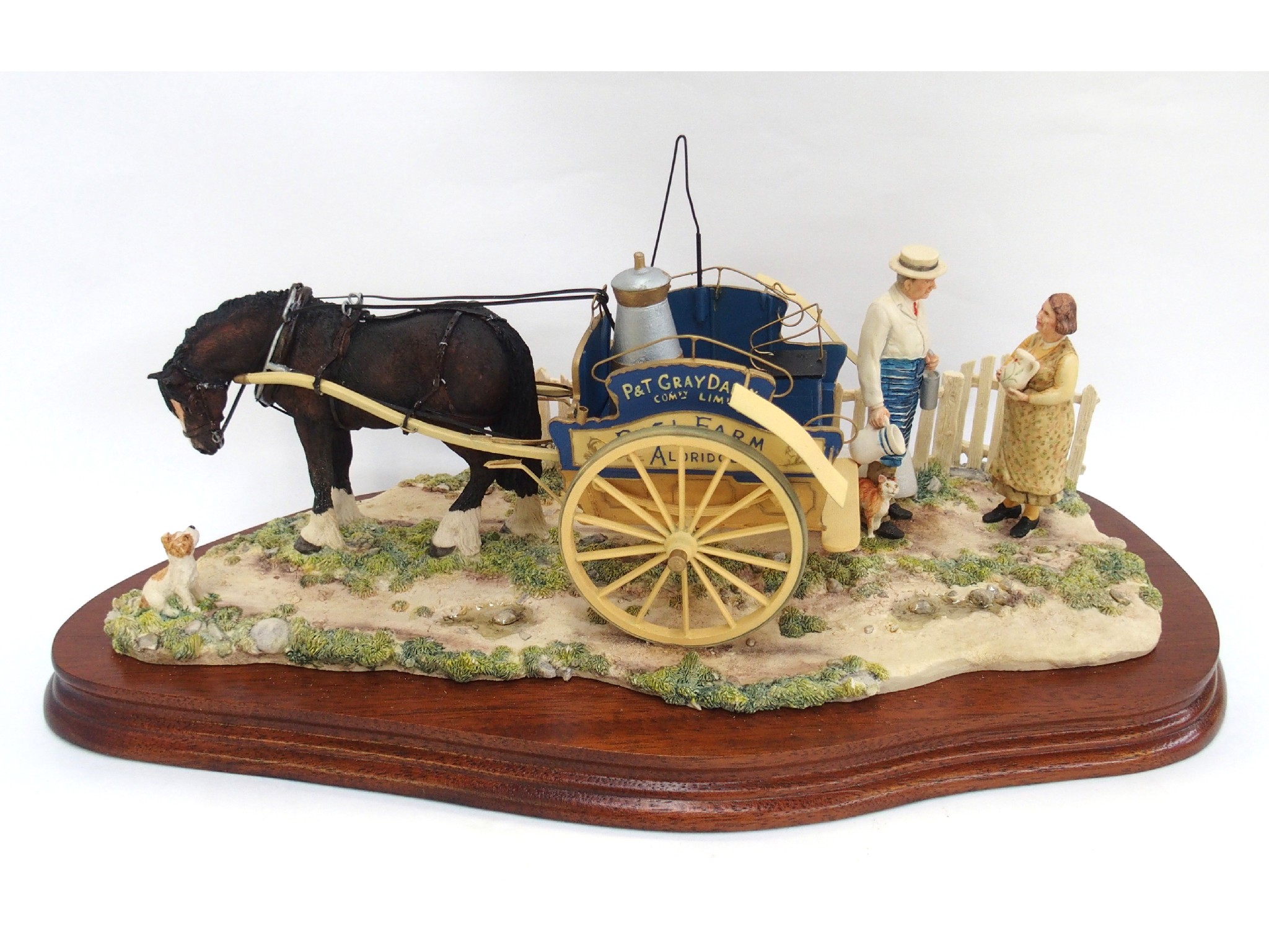 Appraisal: Border Fine Arts large figural group of a horse drawn