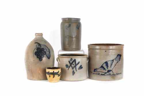 Appraisal: Five pieces of stoneware to include a Cowden and Wilcox