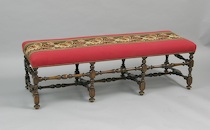 Appraisal: An Upholstered Bench Made By Yale Burge Co An upholstered