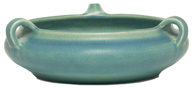 Appraisal: Rookwood bowl three handled low form covered in a blue