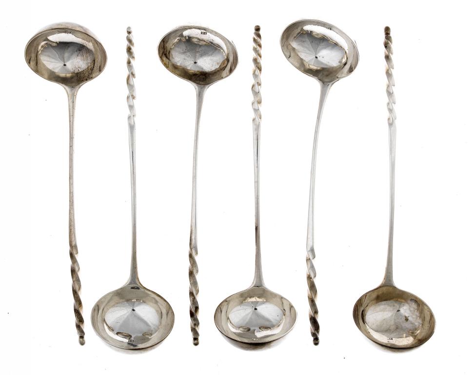 Appraisal: A SET OF SIX SCOTTISH GEORGE III TODDY LADLES with