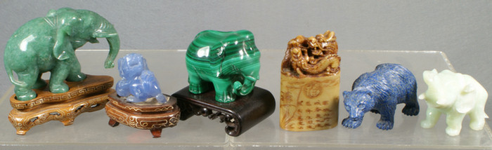 Appraisal: Lot of assorted Chinese carvings to include an adventurine elephant