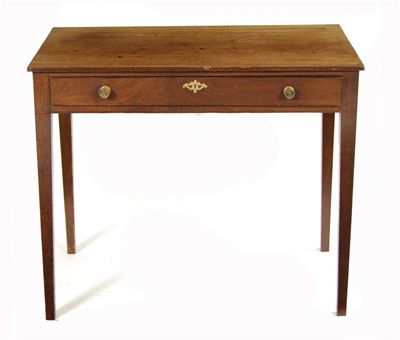 Appraisal: A George III mahogany side table the reeded edge top