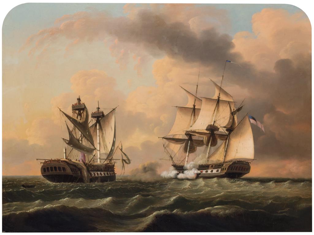 Appraisal: EDMUND C COATES American - The Naval Engagement Between the