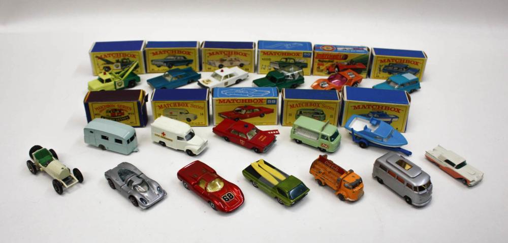 Appraisal: COLLECTION OF TOY CARS INCLUDING numbers cabin cruiser and trailer