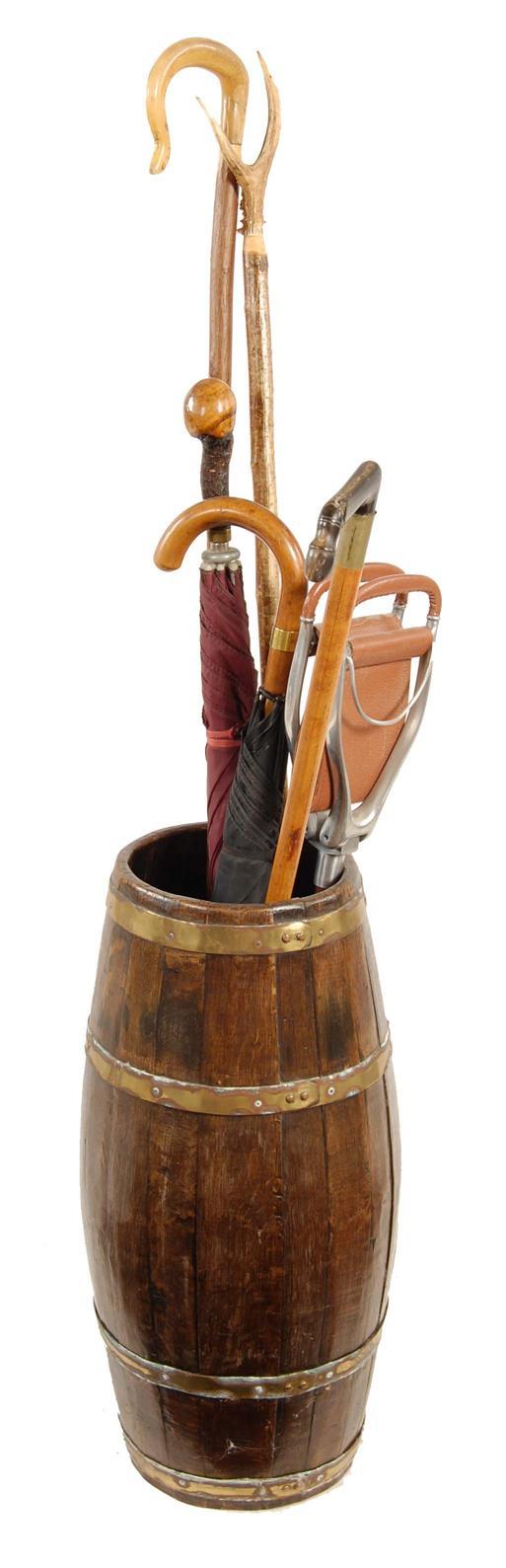 Appraisal: A coopered barrel stick stand