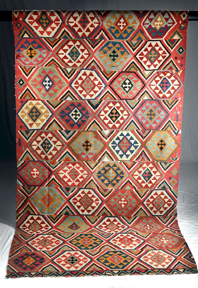 Appraisal: th C Azerbaijan Shirvan Kilim Woven Rug Western Asia Azerbaijan