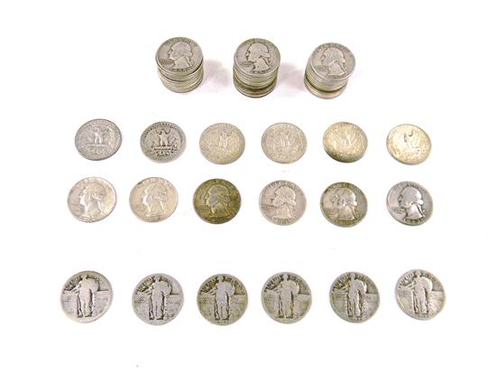 Appraisal: COINS silver Washington Quarters plus Six Standing Liberty quarters Grades