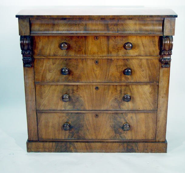 Appraisal: Victorian Scottish mahogany chest fitted a cushion drawer above four