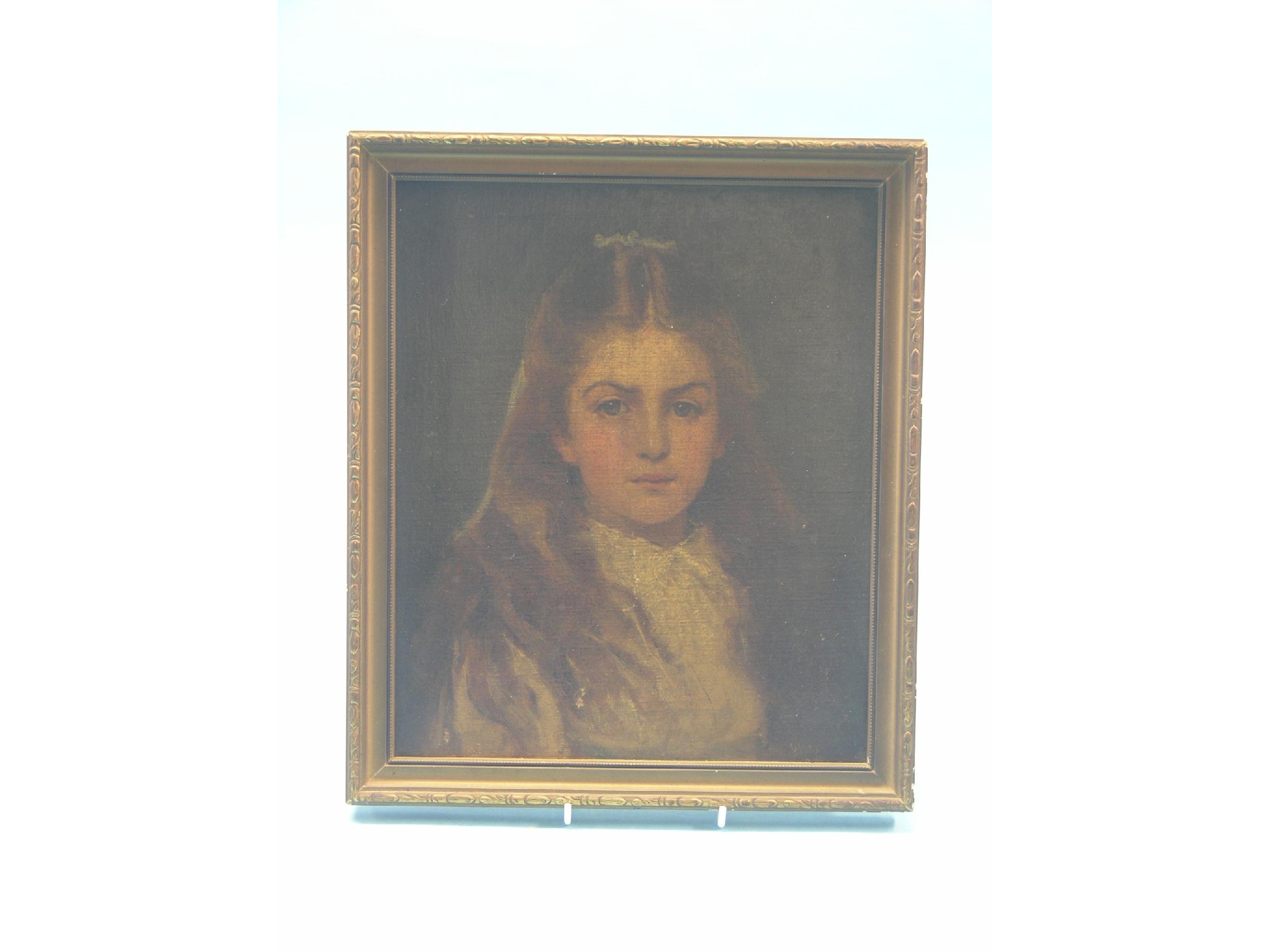 Appraisal: A late th century oil on canvas portrait bust of