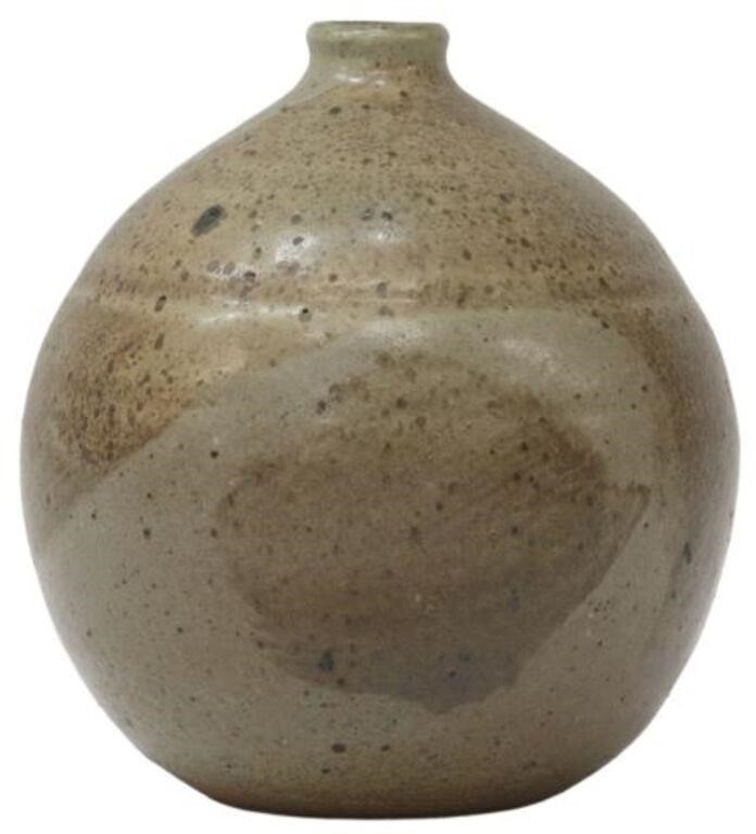 Appraisal: Contemporary studio art pottery narrow-mouth vase signed underfoot Soto Ishmael