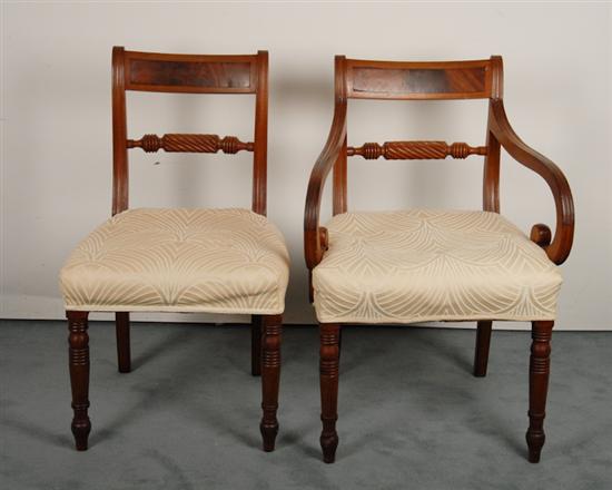 Appraisal: Six Neo-classical Mahogany Dining Chairs one arm and five sides