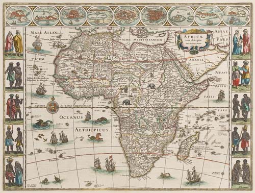 Appraisal: BLAEU WILLEM Africae nova descriptio Double-page engraved map x mm