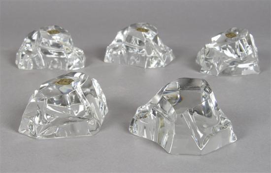 Appraisal: A Collection of Five Val St Lambert Glass Paperweights Width