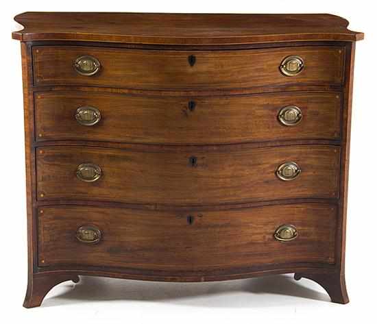 Appraisal: George III style inlaid mahogany chest of drawers mid th