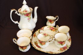 Appraisal: PART ROYAL ALBERT OLD COUNTRY ROSES DEMI TASSE INCL COFFEE