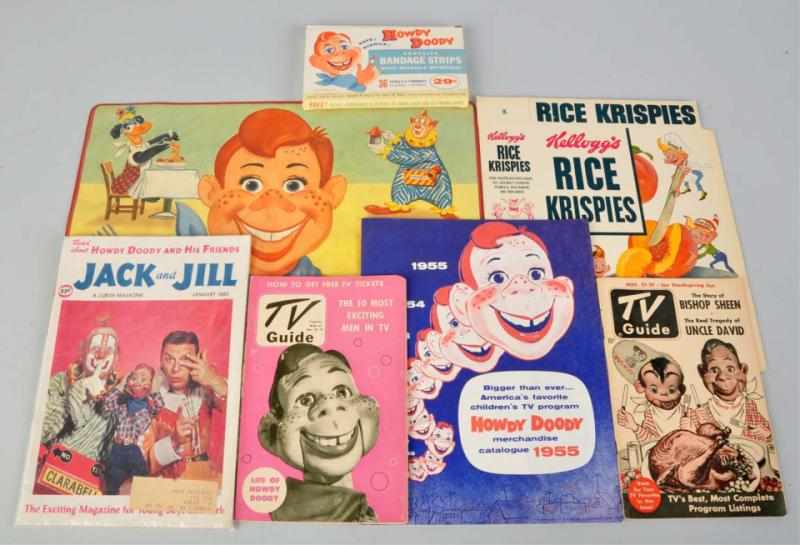 Appraisal: Lot of Howdy Doody Product Items Includes one Rice Krispies